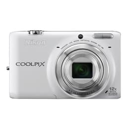 Kompakt Kamera Coolpix S6500 - Weiß + Nikon Nikkor Wide Optical Zoom 25-300 mm f/3.1-6.5 ED VR f/3.1-6.5