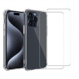 Hülle iPhone 15 Pro und 2 schutzfolien - TPU - Transparent