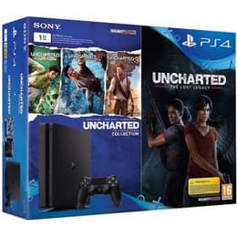 PlayStation 4 Slim 1000GB - Schwarz - Limited Edition + Horizon Zero Dawn, Ratchet & Clank, Uncharted: The Lost Legacy