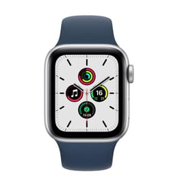 Apple Watch (Series SE) 2020 GPS 44 mm - Aluminium Silber - Sportarmband Blau