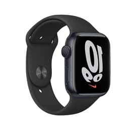 Apple Watch (Series 7) 2021 GPS + Cellular 41 mm - Aluminium Mitternacht - Nike Sportarmband Schwarz