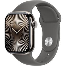 Apple Watch Series 10 (2024) GPS + Cellular 42 mm - Titan Schiefer - Sportarmband Schwarz