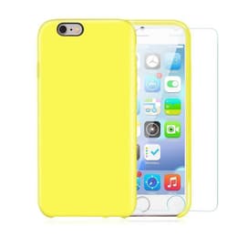 Hülle iPhone 6/6S und 2 schutzfolien - Silikon - Gelb