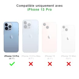 Back Market Hülle iPhone 13 Pro und schutzfolie - Recycelter Kunststoff - Schwarz (Chevron)