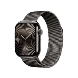 Apple Watch Series 10 (2024) GPS 42 mm - Aluminium Diamantschwarz - Milanaise Armband Schwarz