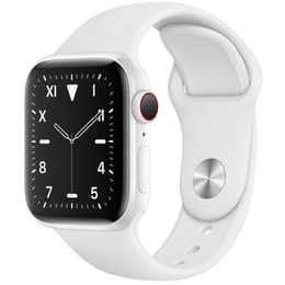 Apple Watch (Serie 5) 2019 GPS + Cellular 44 mm - Keramik Weiß - Sportarmband Weiß