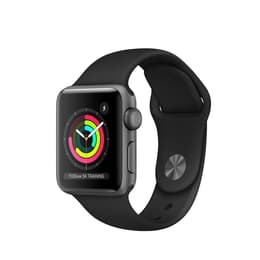 Apple Watch (Series 3) 2017 GPS 42 mm - Aluminium Grau - Sportarmband Schwarz