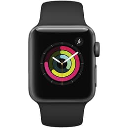 Apple Watch (Series 3) 2017 GPS 42 mm - Aluminium Grau - Sportarmband Schwarz