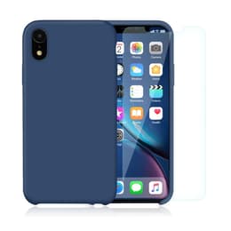 Hülle iPhone XR und 2 schutzfolien - Silikon - Kobaltblau