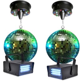 2 Boules à facettes 20cm + moteurs 18 LED + 2 Mini strobe Lytor Zubehör