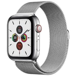 Apple Watch (Series 5) 2019 GPS + Cellular 44 mm - Rostfreier Stahl Silber - Milanaise Armband Silber