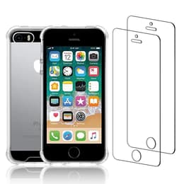 Hülle iPhone SE(2016) und 2 schutzfolien - Recycelter Kunststoff - Transparent