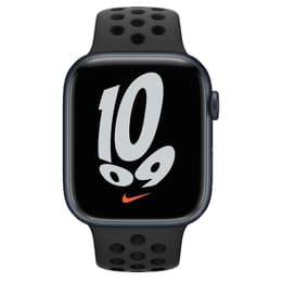 Apple Watch (Series 7) 2021 GPS 45 mm - Aluminium Mitternacht - Nike Sportarmband Schwarz