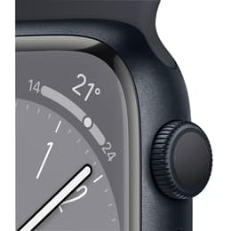 Apple Watch (Series 8) 2022 GPS 45 mm - Aluminium Mitternacht - Sportarmband Schwarz