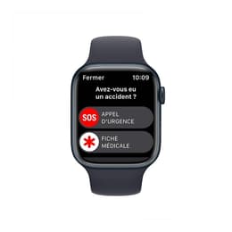 Apple Watch Series 8 (2022) GPS 45 mm - Aluminium Mitternacht - Sportarmband Schwarz