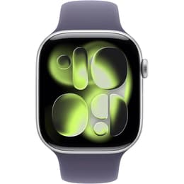 Apple Watch (2025) GPS 46 mm - Aluminium Silber - Sportarmband Grau