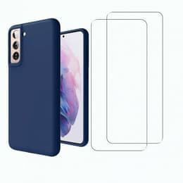 Hülle Galaxy S21 5G und 2 schutzfolien - TPU - Blau