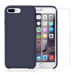 Hülle iPhone 7 Plus/8 Plus und 2 schutzfolien - Silikon - Blau