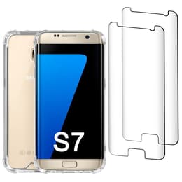 Hülle Galaxy S7 und 2 schutzfolien - Recycelter Kunststoff - Transparent
