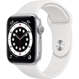 Apple Watch (Series 6) 2020 GPS 44 mm - Aluminium Silber - Sportarmband Weiß