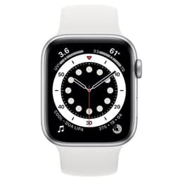 Apple Watch (Series 6) 2020 GPS 44 mm - Aluminium Silber - Sportarmband Weiß
