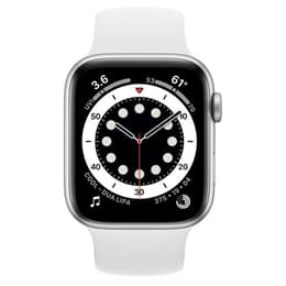 Apple Watch Series 6 (2020) GPS 44 mm - Aluminium Silber - Sportarmband Weiß