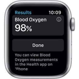 Apple Watch Series 6 (2020) GPS 44 mm - Aluminium Silber - Sportarmband Weiß