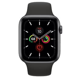 Apple Watch (Series 5) 2019 GPS + Cellular 44 mm - Aluminium Grau - Sportarmband Schwarz