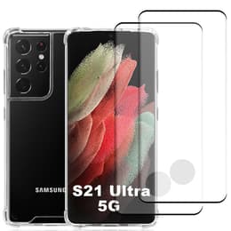 Hülle Galaxy S21 Ultra 5G und 2 schutzfolien - Recycelter Kunststoff - Transparent