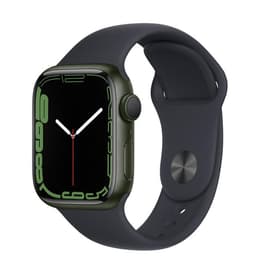 Apple Watch (Series 7) 2021 GPS 41 mm - Aluminium Grün - Sportarmband Schwarz