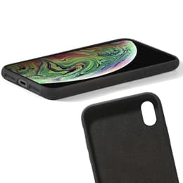 Hülle iPhone X/XS und 2 schutzfolien - Silikon - Schwarz