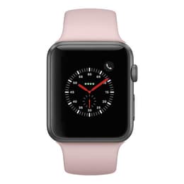 Apple Watch (Series 3) 2017 GPS 42 mm - Aluminium Space Grau - Sportarmband Rosa