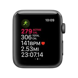 Apple Watch (Series 3) 2017 GPS 42 mm - Aluminium Space Grau - Sportarmband Rosa