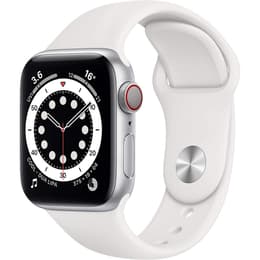 Apple Watch (Series 6) 2020 GPS + Cellular 40 mm - Aluminium Silber - Sportarmband Weiß