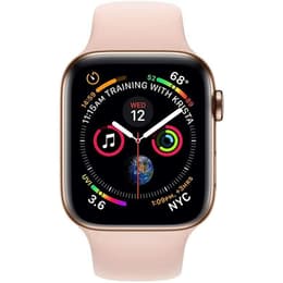 Apple Watch (Series 5) 2019 GPS 44 mm - Rostfreier Stahl Roségold - Sportarmband Rosa