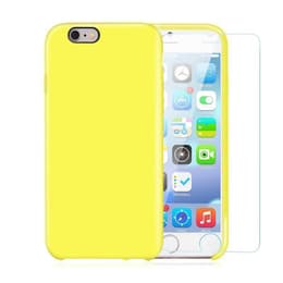 Hülle iPhone 6 Plus/6S Plus und 2 schutzfolien - Silikon - Gelb
