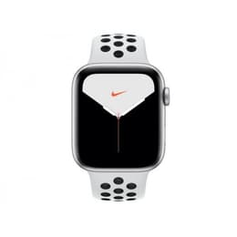 Apple Watch (Series 5) 2019 GPS 44 mm - Aluminium Silber - Nike Sportarmband Weiß/Schwarz