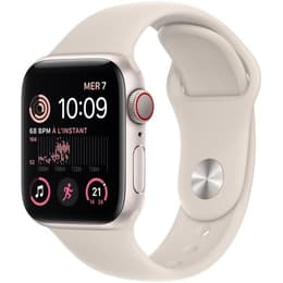 Apple Watch (Series SE) 2022 GPS 44 mm - Aluminium Polarstern - Sportarmband Weiß