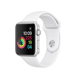 Apple Watch (Series 2) 2016 GPS 42 mm - Rostfreier Stahl Silber - Sport loop Weiß