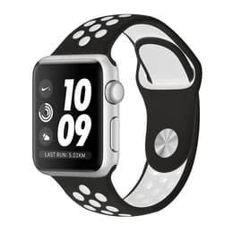 Apple Watch (Series 3) 2017 GPS 38 mm - Aluminium Silber - Nike Sportarmband Schwarz/Weiß
