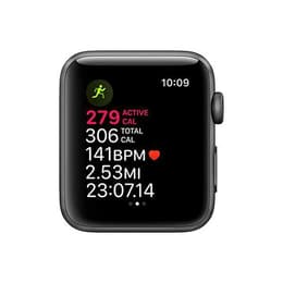 Apple Watch (Series 3) 2017 GPS 42 mm - Aluminium Schwarz - Sportarmband Schwarz