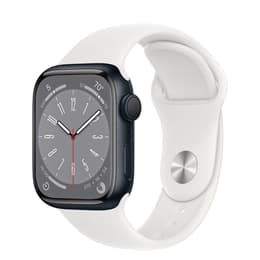 Apple Watch Series 8 (2022) GPS + Cellular 45 mm - Aluminium Mitternacht - Sportarmband Weiß