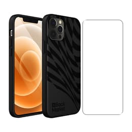 Back Market Hülle iPhone 12 / iPhone 12 Pro und schutzfolie - 100% biologisch abbaubar - Schwarze Welle