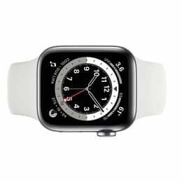 Apple Watch Series 6 (2020) GPS + Cellular 40 mm - Rostfreier Stahl Silber - Sportarmband Weiß