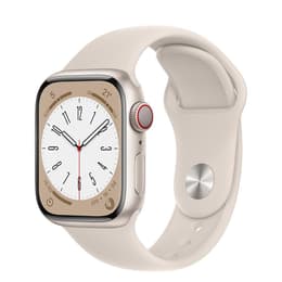 Apple Watch (Series 8) 2022 GPS + Cellular 41 mm - Aluminium Polarstern - Sportarmband Polarstern