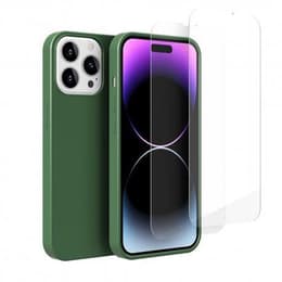 Hülle iPhone 14 Pro und 2 schutzfolien - Silikon - Grün