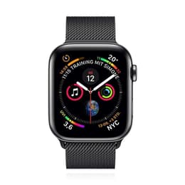 Apple Watch (Series 4) 40 mm - Edelstahl Schwarz - Milanaise Armband Schwarz