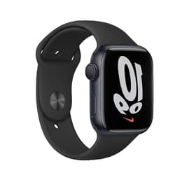 Apple Watch (Series 7) 2021 GPS + Cellular 41 mm - Aluminium Mitternacht - Sportarmband Schwarz