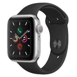 Apple Watch (Series 5) 2019 GPS 44 mm - Aluminium Silber - Sportarmband Schwarz