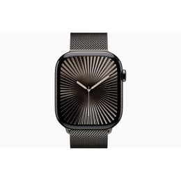 Apple Watch Series 10 (2024) GPS + Cellular 46 mm - Titan Schiefer - Milanaise Armband Schwarz